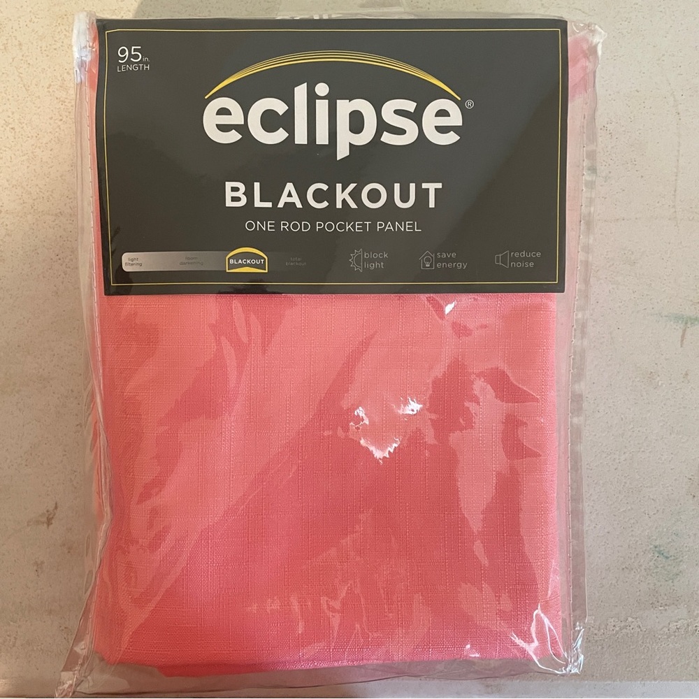Eclipse coral blackout curtain. 42”x95”